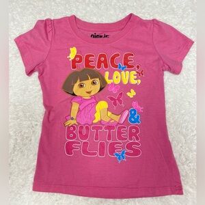 2011 Vintage Y2K Dora The Explorer Pink Shirt Size 5 Toddler, Nickelodeon Viacom